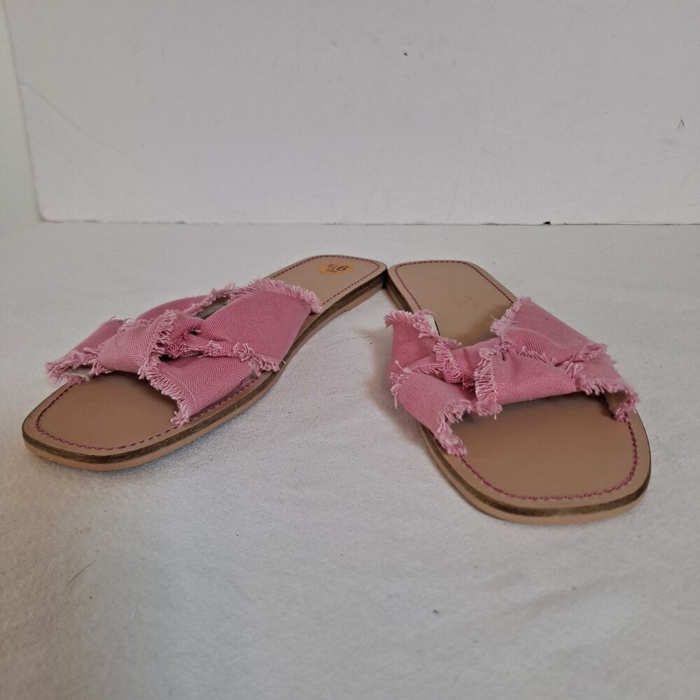 Splendid Women's Fiamma Square Toe Knotted Strap Slide Sandals Size 9.5 Pink
